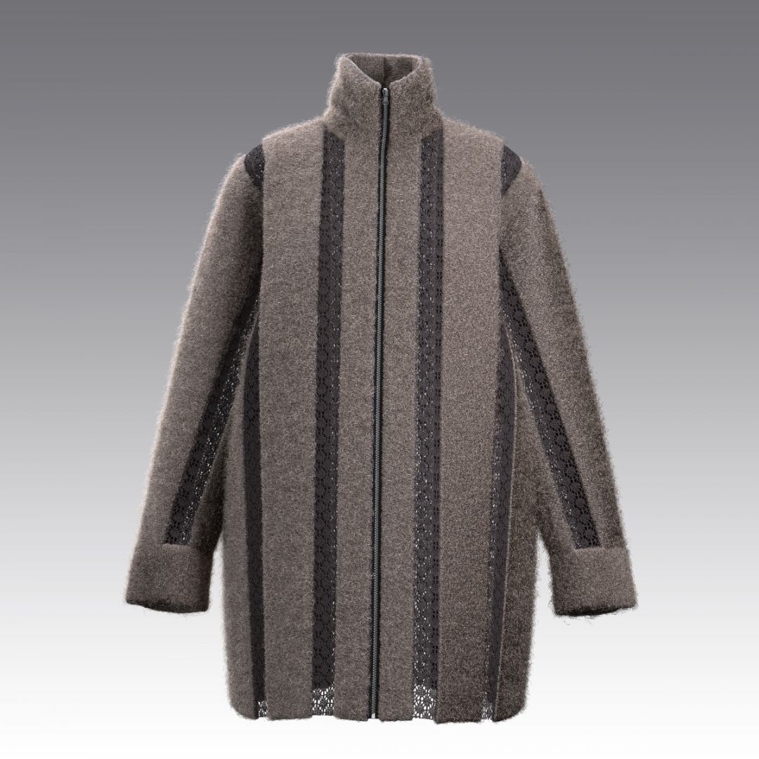 Крафтовая шуба из шерстяного меха и кроше 4029.54 ARDI 