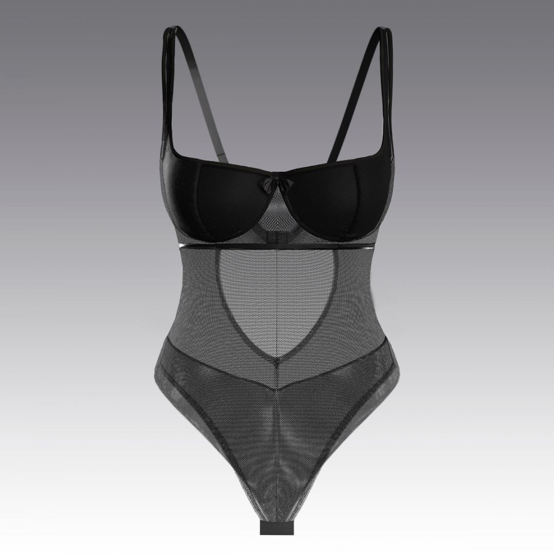 Базовое боди из сетки, черный 4007.33 ARDI 