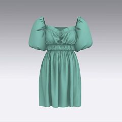 Платье из хлопка с объемными рукавами 2929.47 ARDI мятный