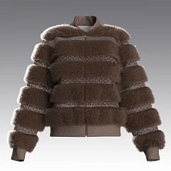 Крафтовый бомбер из шерстяного меха и кроше 4029.43 ARDI шоколадный