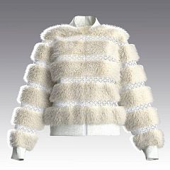 Крафтовый бомбер из шерстяного меха и кроше 4025.43 ARDI молочный