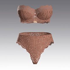 Комплект с балконетом из кружева Mocha Mousse 4058.18.21 ARDI мокко