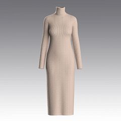 Платье из трикотажа в рубчик R2896.48 ARDI бежевый