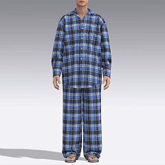 Мужская пижама из фланели в клетку 7011.52 ARDI синий